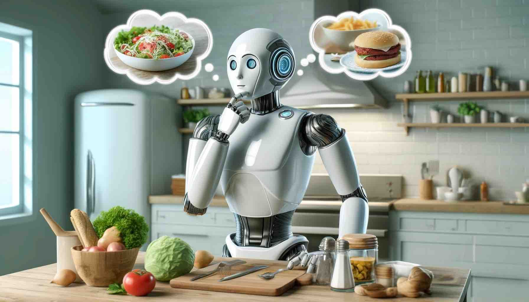 ディナーのレシピを考えるロボット
